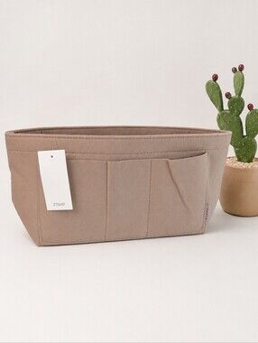 Women's Felt Purse Insert Bag Organizer Beige Large Speedy Neverful